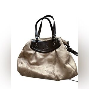 Coach Ashley Carry All Signature Dotted Op Art Shoulder Bag